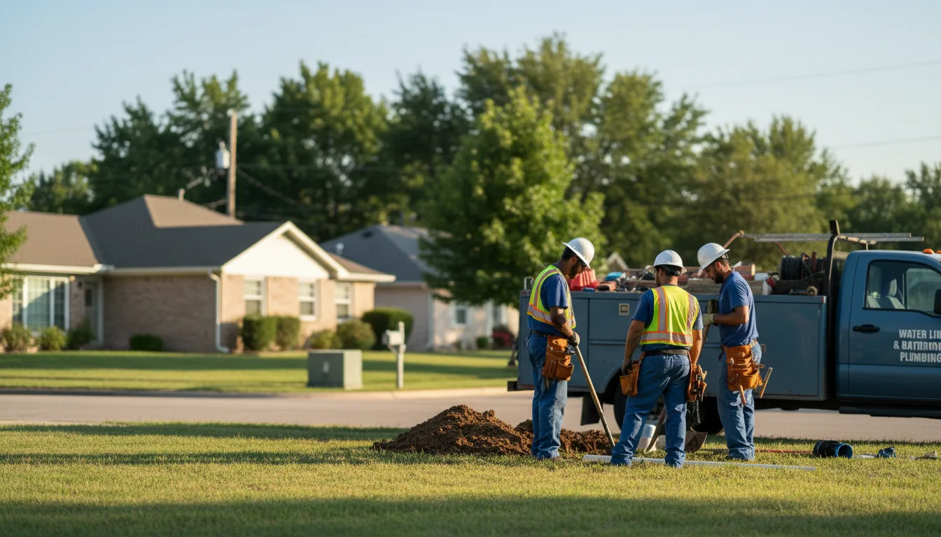 Residential water line and bathroom plumbing service in Stow, OH